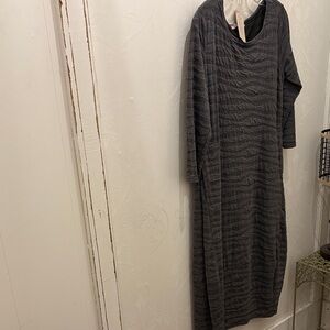 Cut Loose Dark Gray Textured Cotton Lantern Maxi Dress NWT  S, M